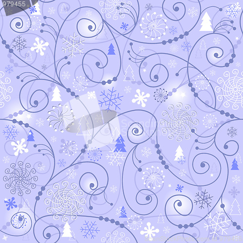Image of Blue-white christmas seamless pattern 