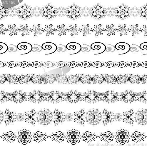 Image of Black and white seamless borders 