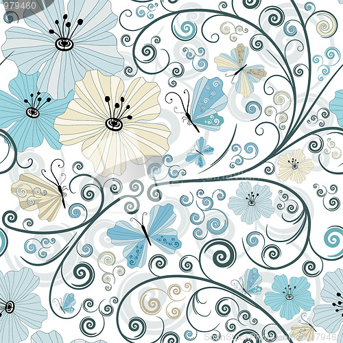Image of Pastel seamless floral pattern 