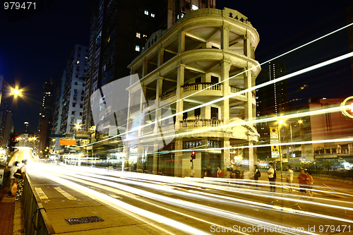 Image of Fast moving cars at night 