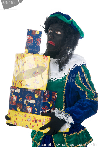 Image of Zwarte Piet with presents