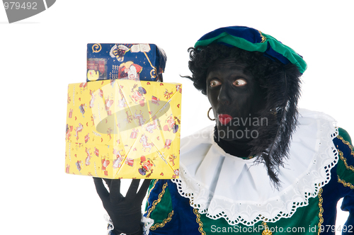 Image of Zwarte Piet with presents