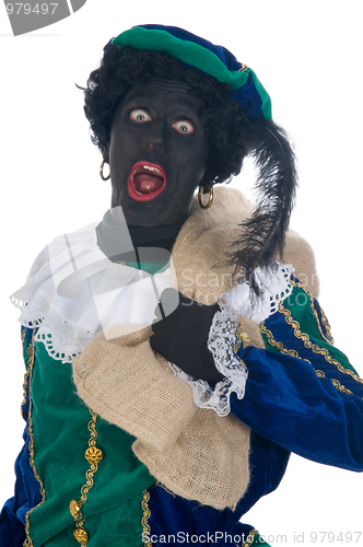 Image of Zwarte Piet with bag