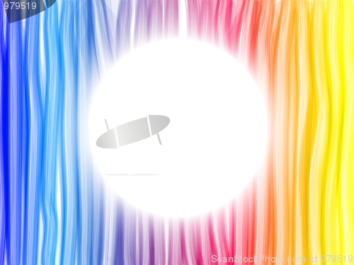 Image of Abstract Rainbow Lines Background with White Circle