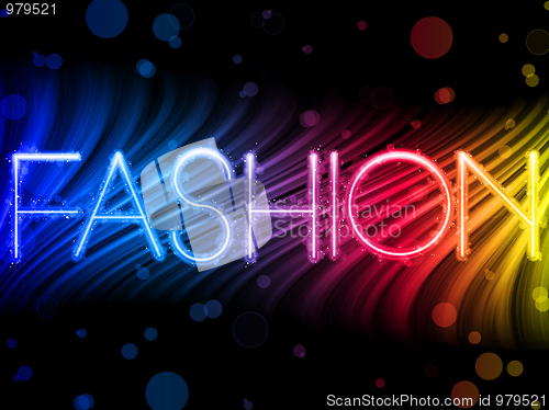 Image of Fashion Abstract Colorful Waves on Black Background