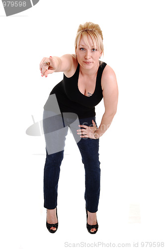 Image of Girl pointing finger.