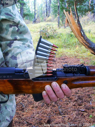 Image of Carbine SKS with cartridge clip