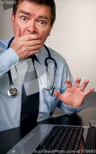 Image of Surprised doctor reacts to patient