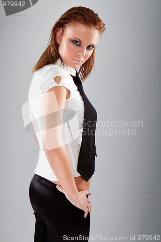 Image of Urban Business woman wearing tie