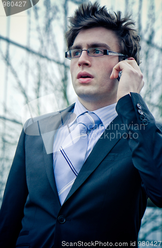 Image of business man in rush