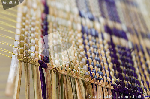 Image of Detail of straw mat on a weave