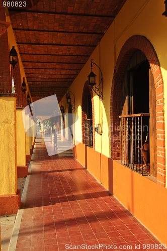 Image of Sidewalk in Tlaquepaque district, Guadalajara, Mexico