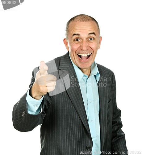 Image of Man pointing and laughing