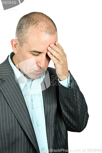 Image of Depressed man on white background