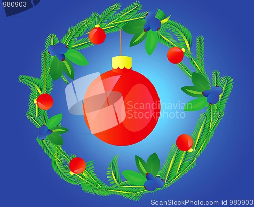 Image of Wreath decorated varicoloured ball
