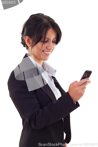 Image of  woman sending a text message