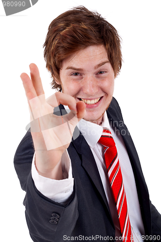 Image of business man saying ok