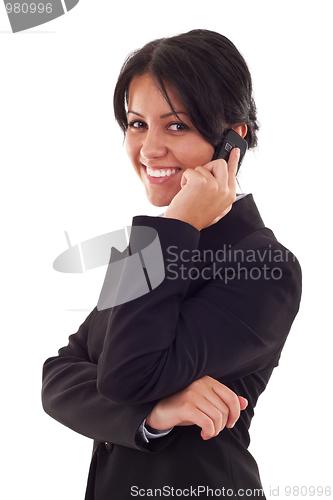Image of woman speaking on the phone