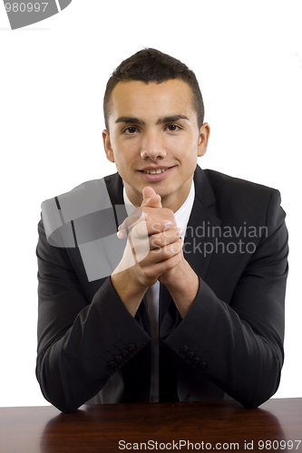 Image of business man on a desk
