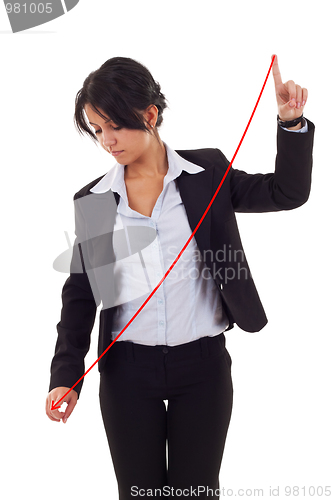 Image of Business woman drawing a graph