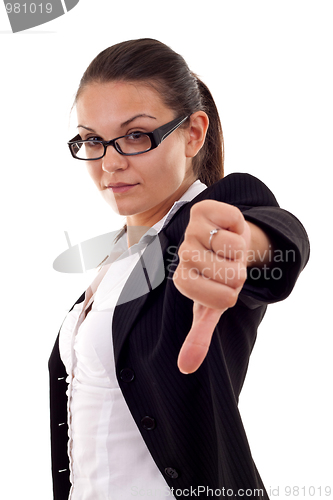 Image of  woman gesturing thumbs down