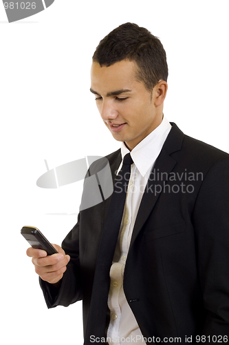 Image of business man texting