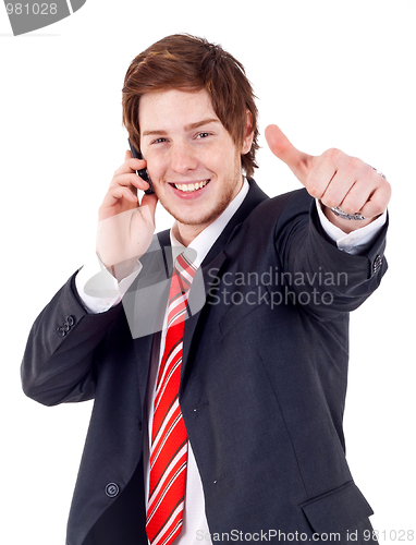 Image of  Man Being Positive on phone