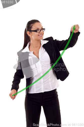 Image of woman drawing a growing graph