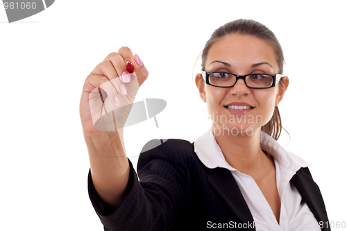 Image of Business woman writing