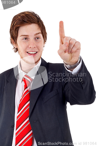 Image of  man pushing an imaginary button