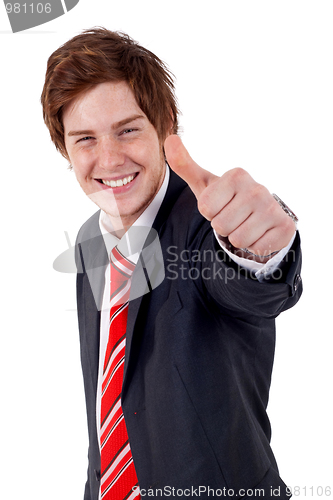Image of business man with thumbs up