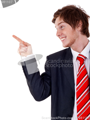 Image of  man pointing to the side