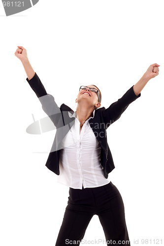 Image of business woman winning