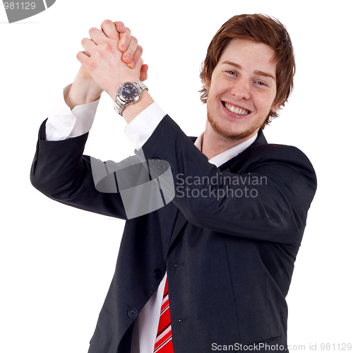 Image of business man celebrating