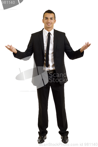 Image of business man with open arms 