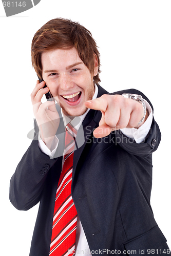 Image of man pointing to camera