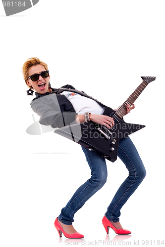Image of  girl with electric guita
