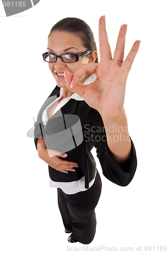 Image of  woman making her ok sign