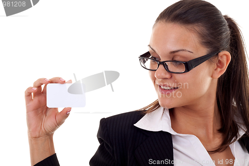 Image of Businesswoman with card