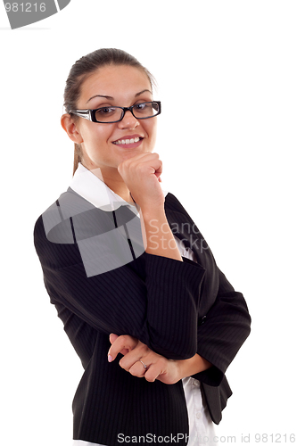 Image of pensive business woman