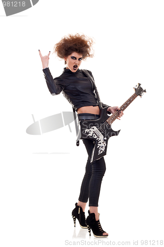 Image of energic woman playing guitar