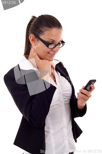 Image of woman sending a text message
