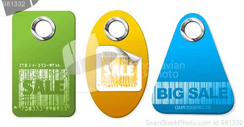 Image of Set of sale colorful tags
