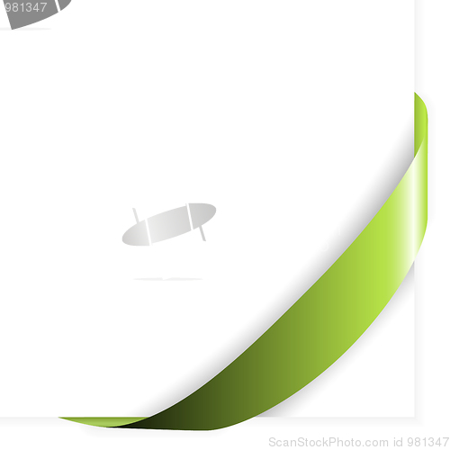 Image of Empty green (olive) corner ribbon