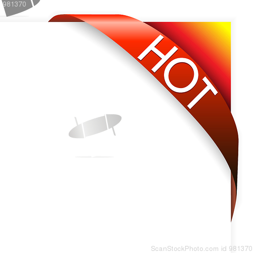 Image of Hot red corner ribbon