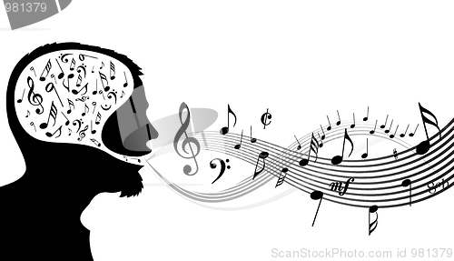 Image of Music theme - head of the singer