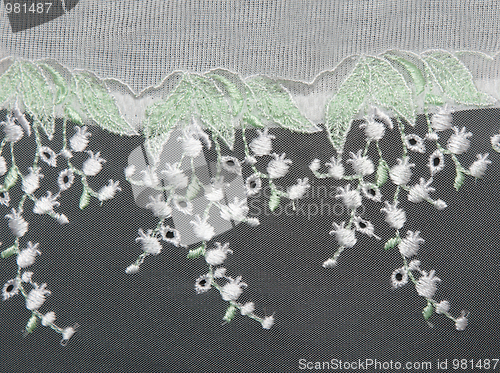 Image of Lace decorated by pattern and decorative flover