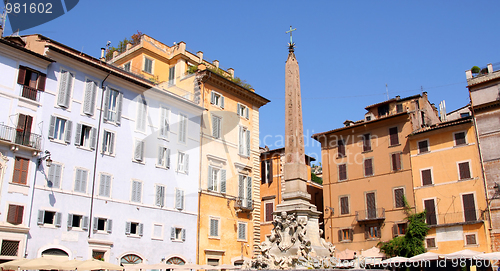 Image of fountain on Piazza della Rotonda in Rome, Italy