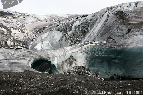 Image of Iceland glacier with two ice arches