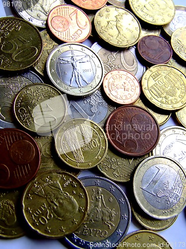 Image of Different Euro coins